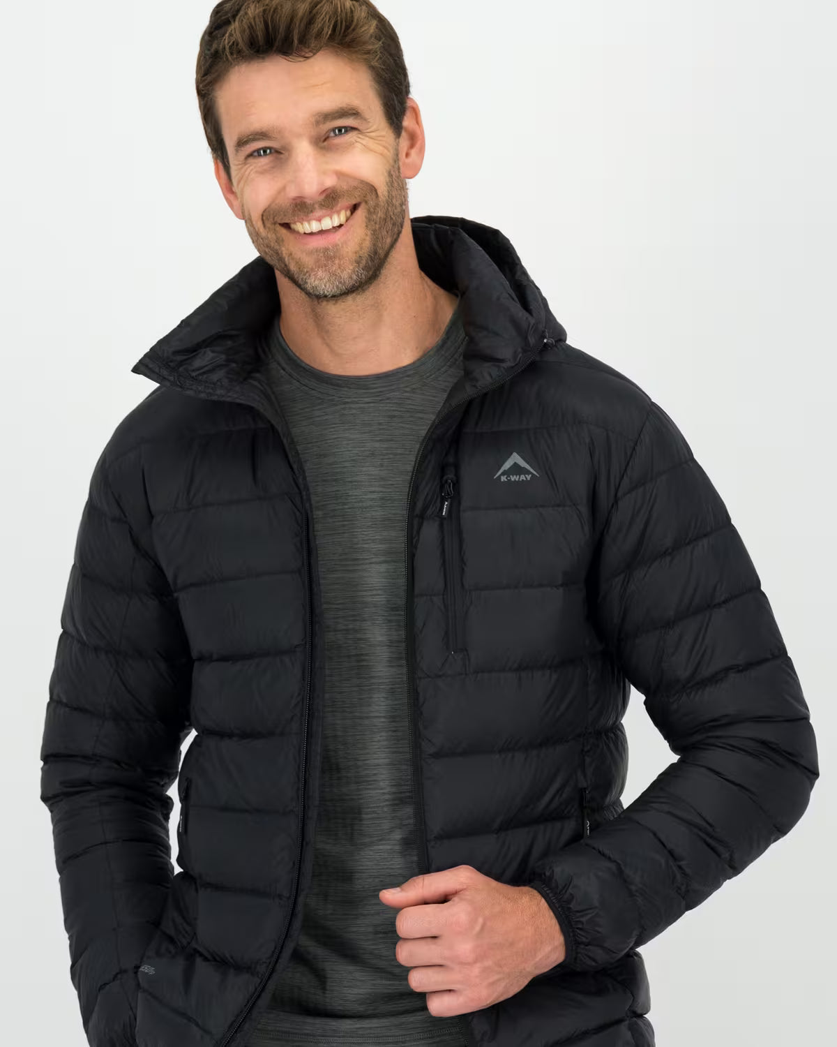 K-WAY Men’s Logan Down Hooded Puffer Jacket