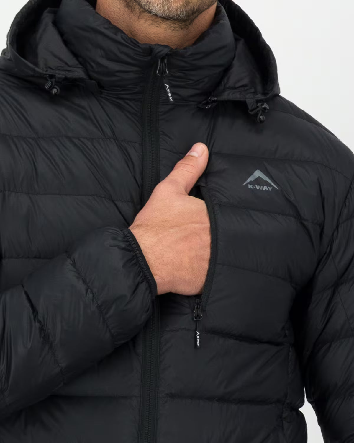 K-WAY Men’s Logan Down Hooded Puffer Jacket