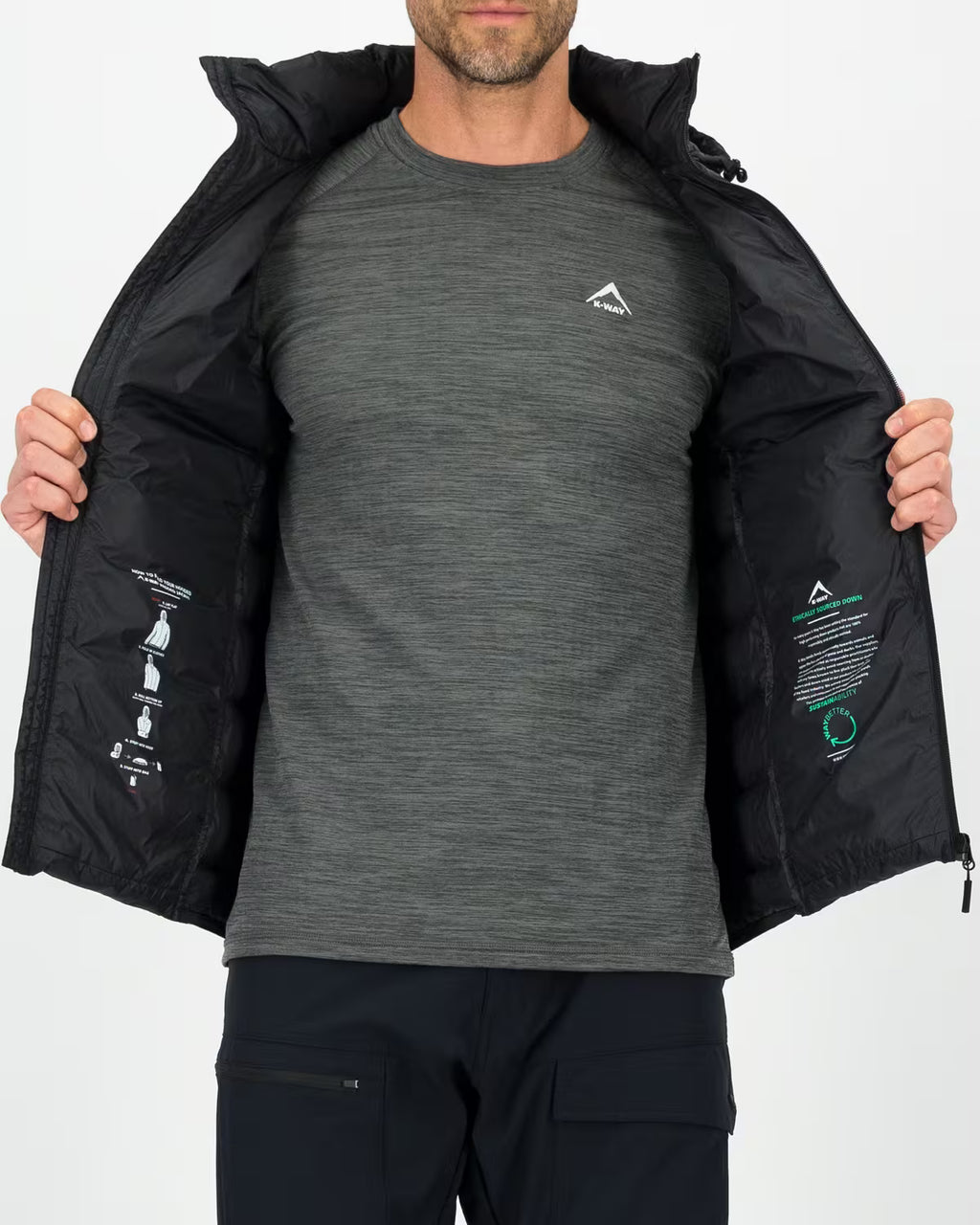 K-WAY Men’s Logan Down Hooded Puffer Jacket