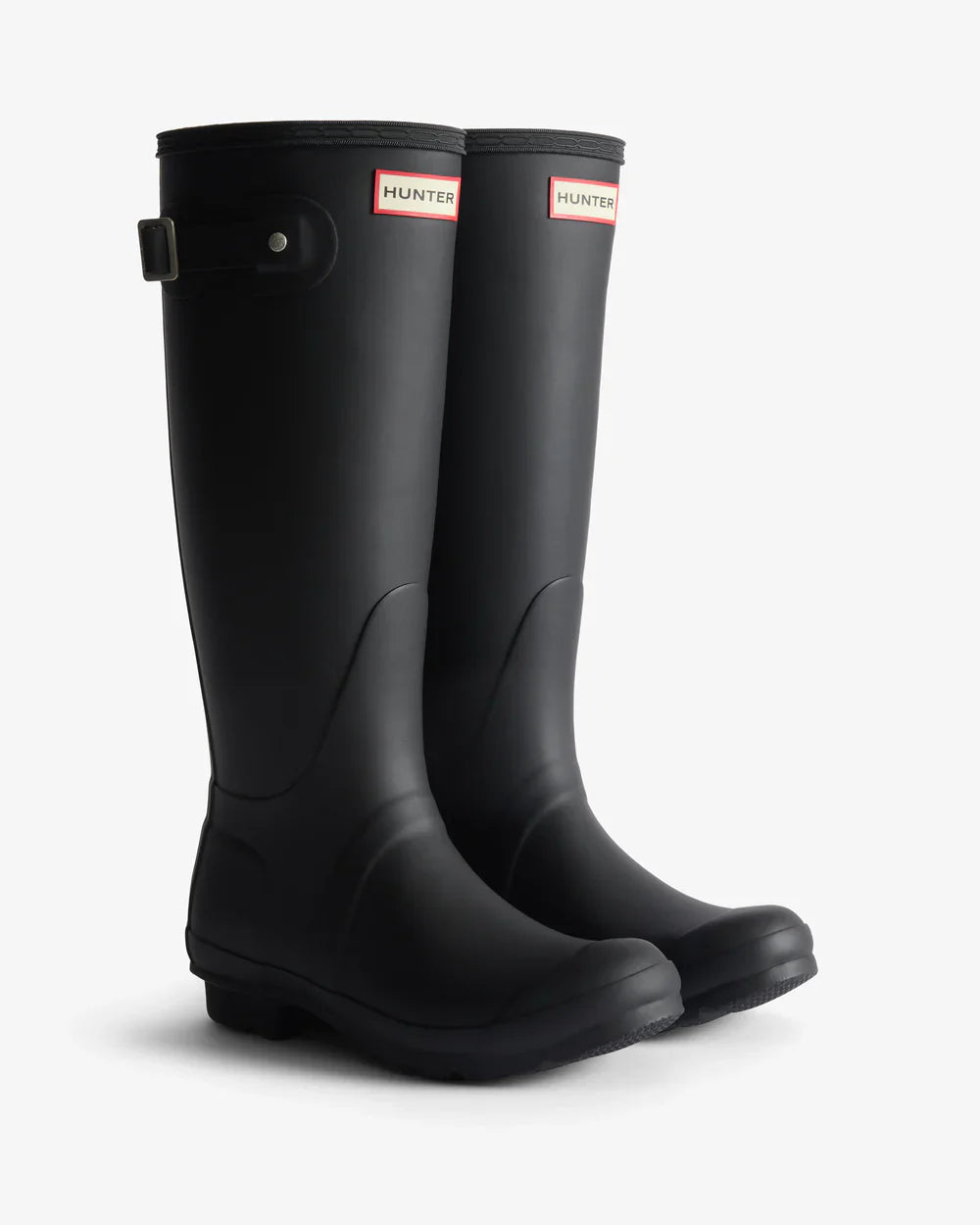 Hunter Women's black tartan lining tall wellington boot