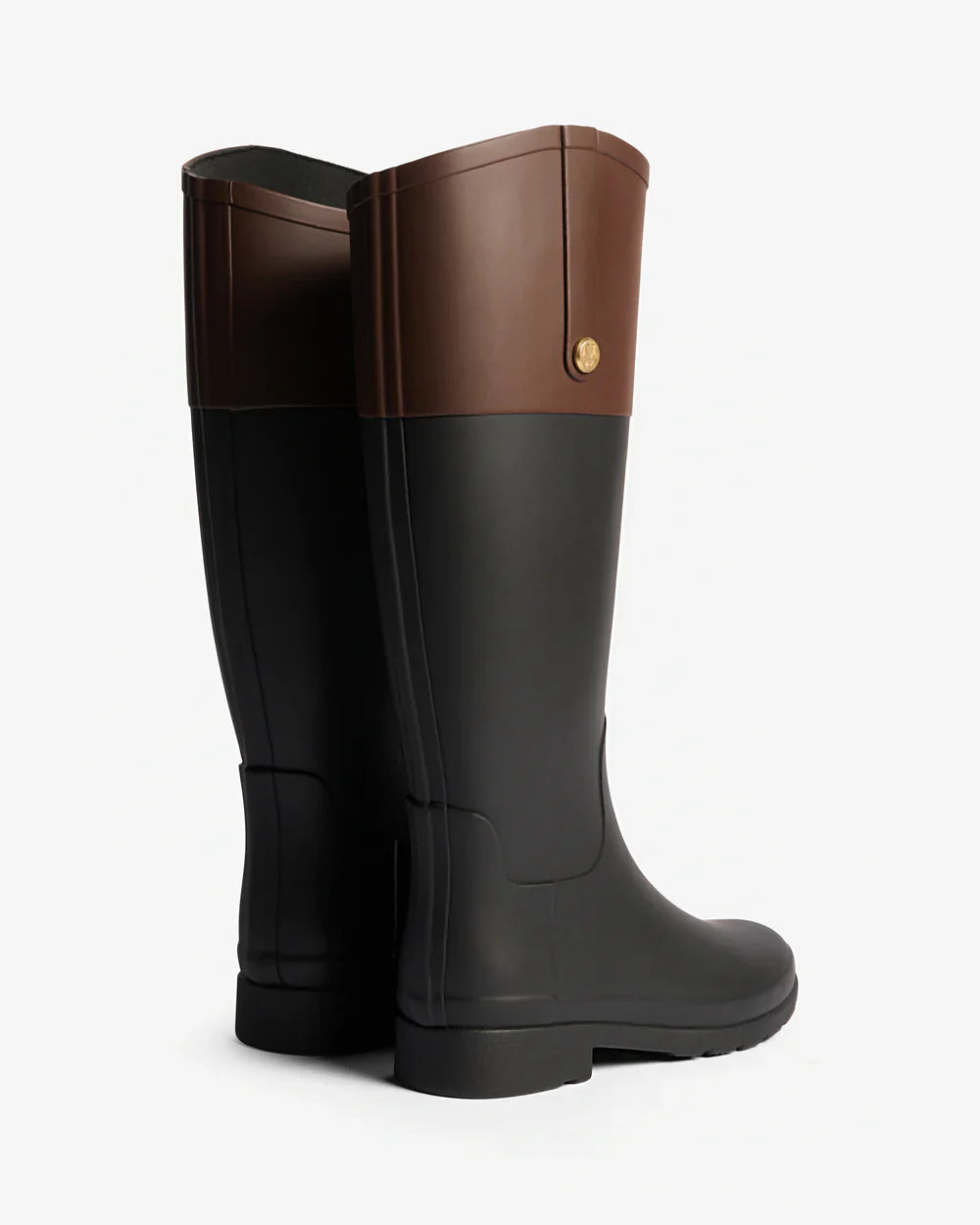 Hunter Women's black refined gold trim riding tall wellington boot
