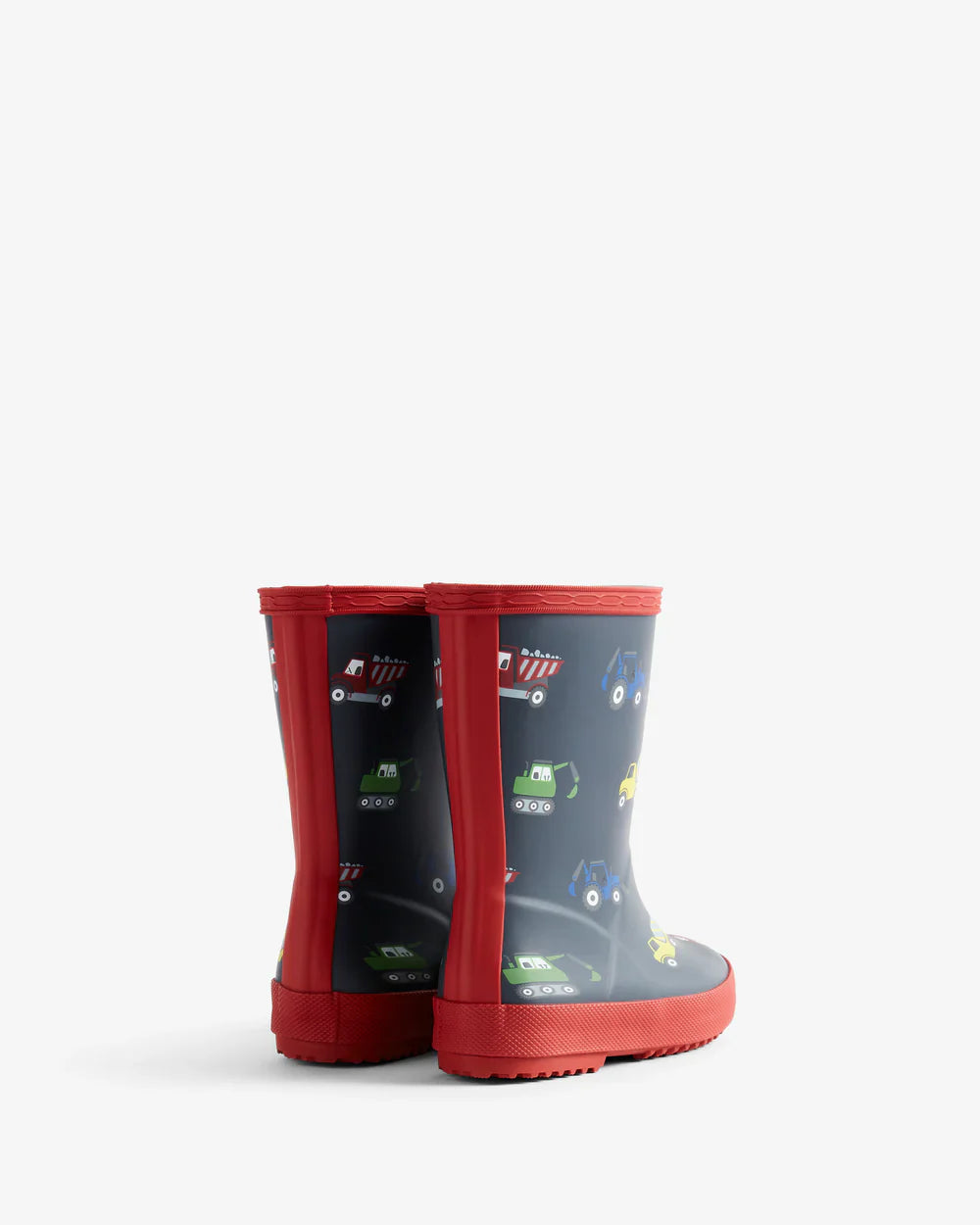 Hunter Original kids first (18 months-8 years) hunter navy construction print wellington boot