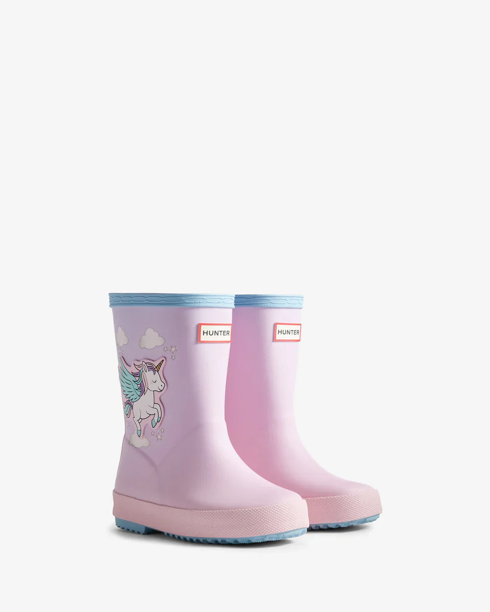 Hunter Original kids first (18 months-8 years) parfait pink unicorn print wellington boot