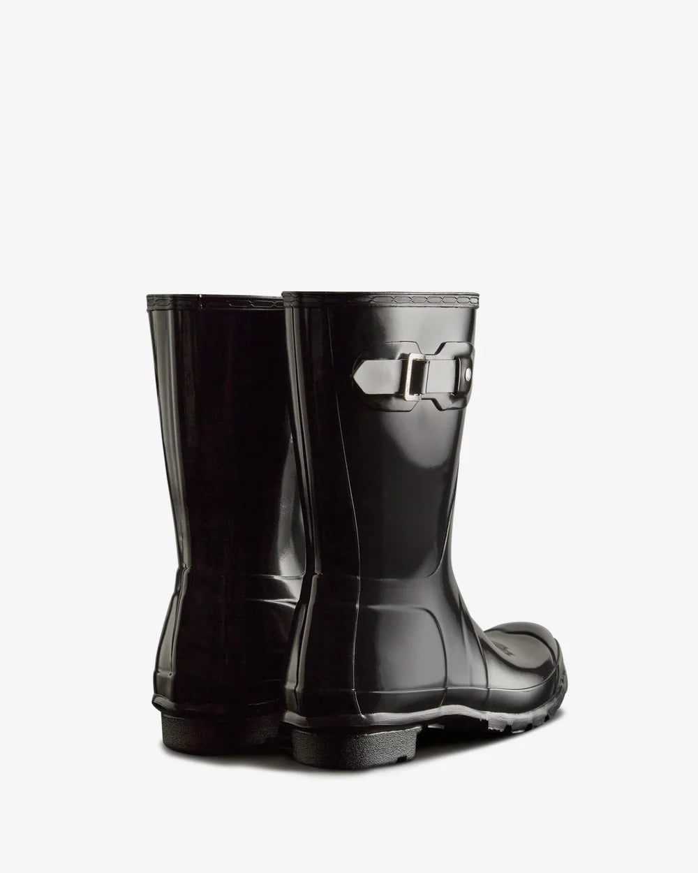 Hunter Women's black original short gloss wellington boot