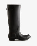 Hunter Women's black tall back adjustable wellington boot