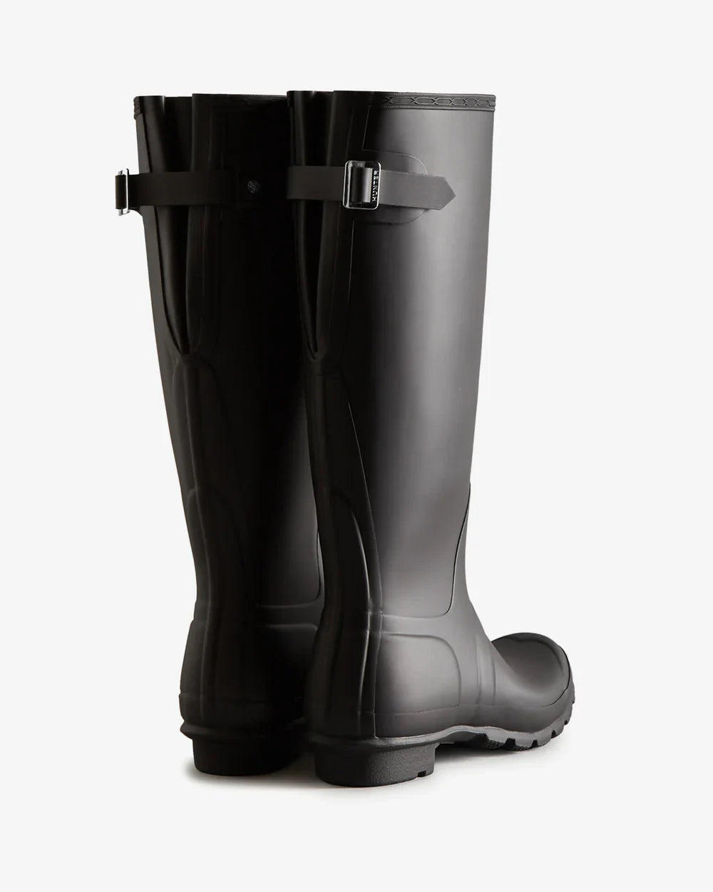 Hunter Women's black tall back adjustable wellington boot