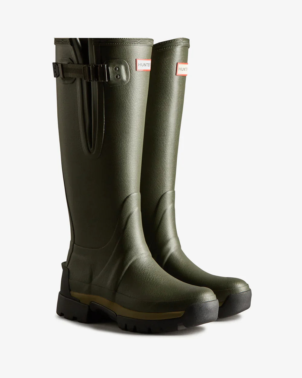 Hunter Women's dark olive balmoral adjustable 3mm neoprene wellington boot