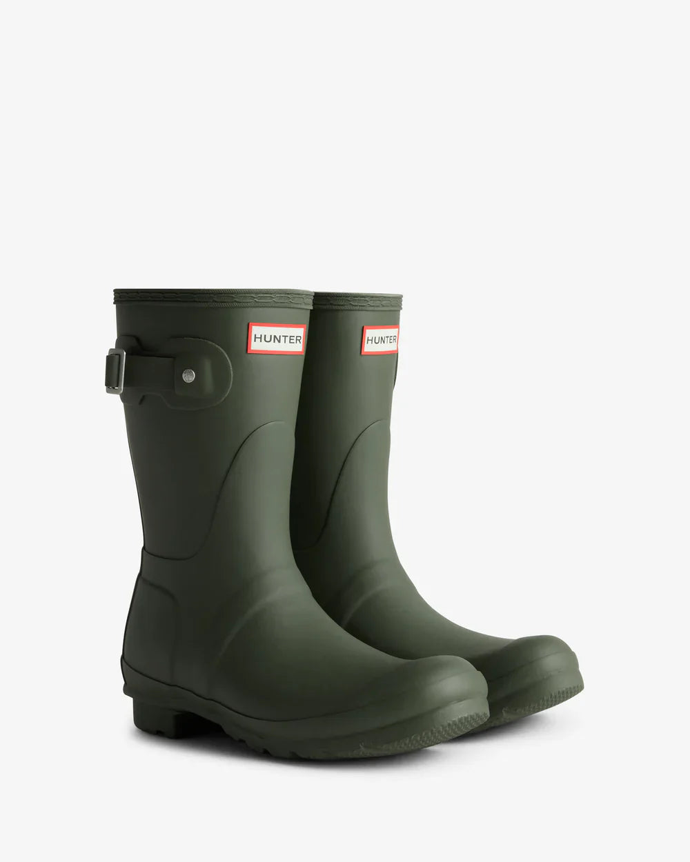 Hunter Women's dark olive original short wellington boot