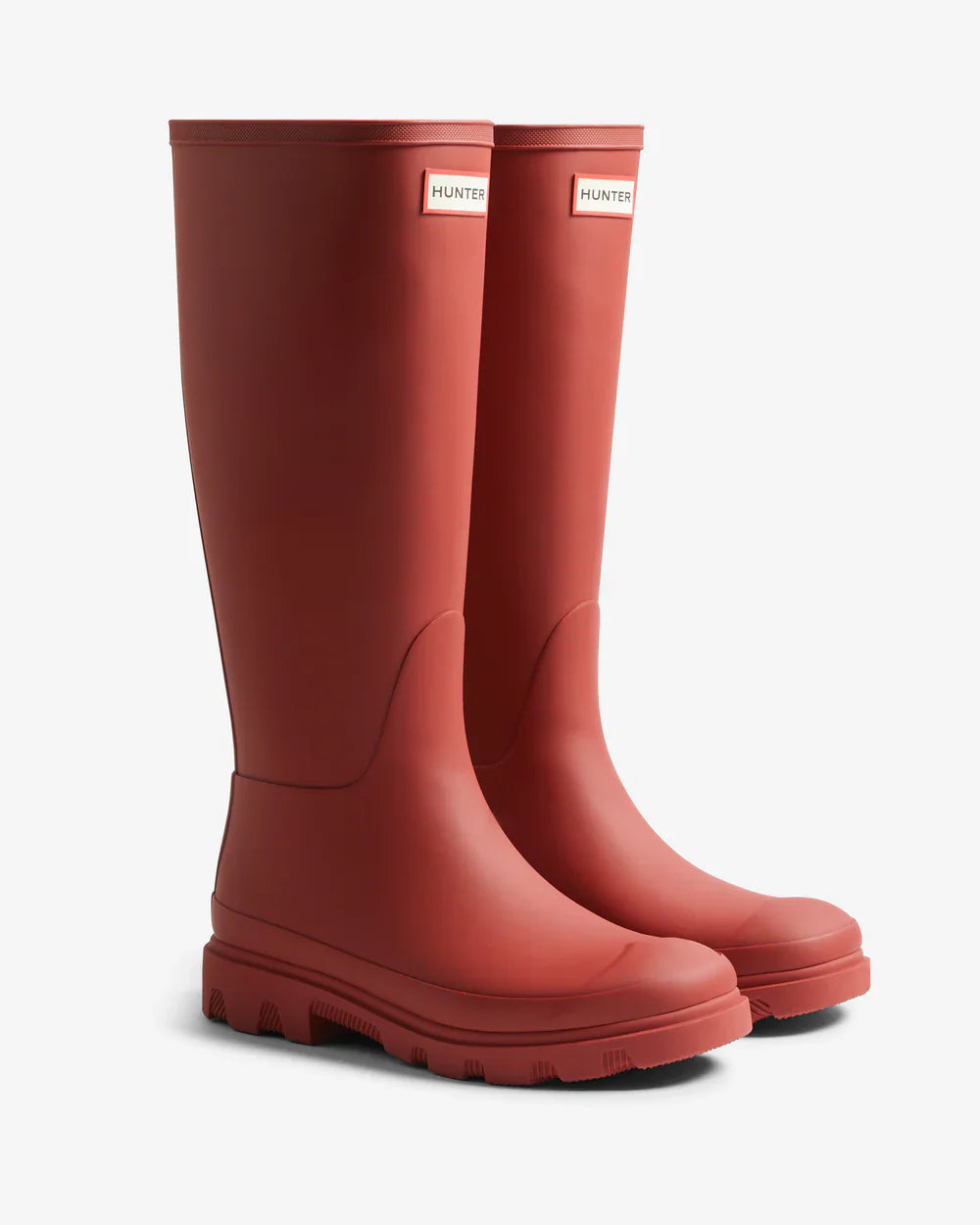 Hunter Women's military red downpour tall wellington boot
