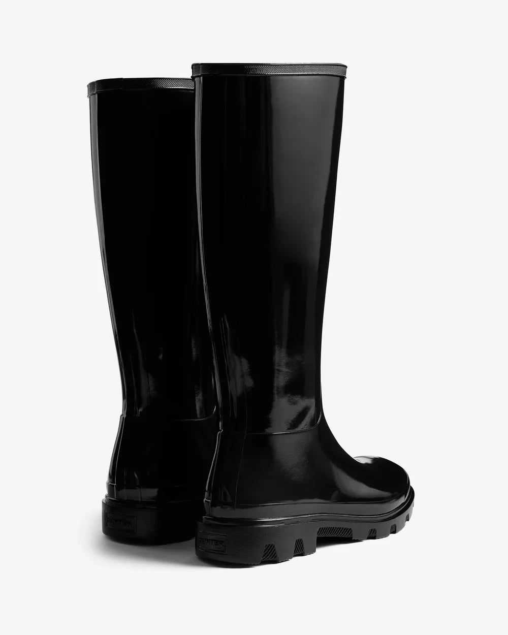 Hunter Women's black downpour tall gloss wellington boot