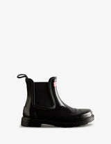 Hunter Women's black commando chelsea gloss boot