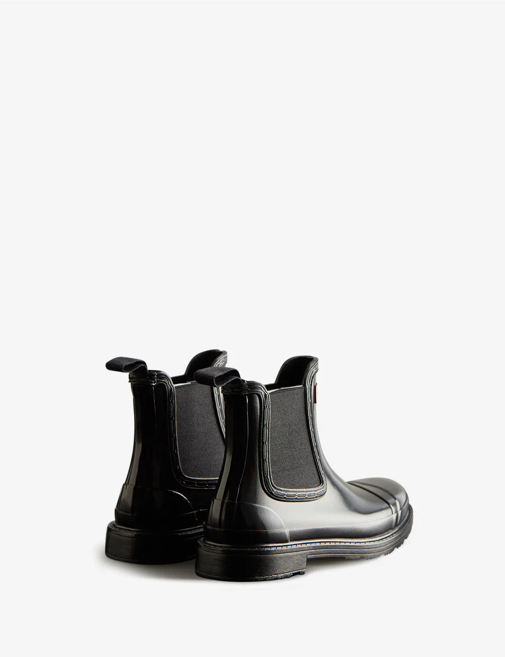 Hunter Women's black commando chelsea gloss boot