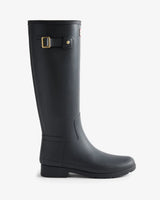 Hunter Women's black refined gold trim tall wellington boot