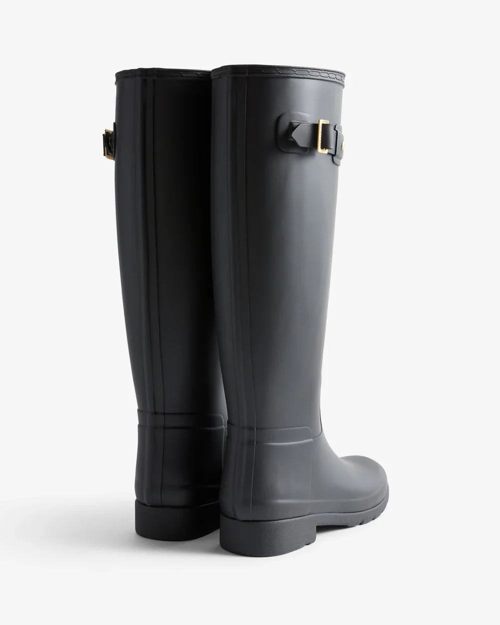 Hunter Women's black refined gold trim tall wellington boot